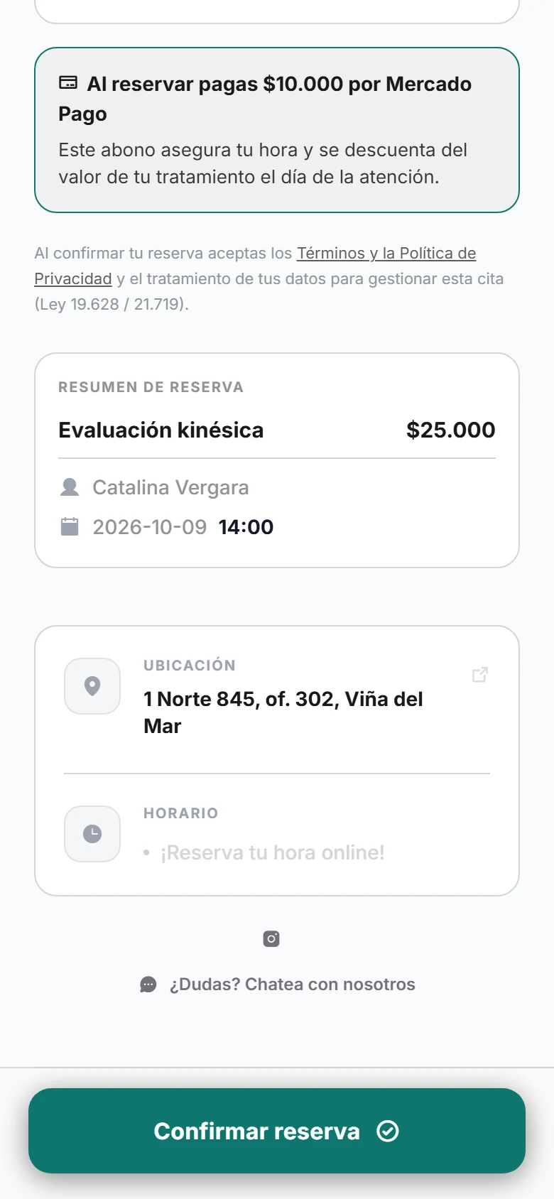 Paso de pago del abono en la reserva online