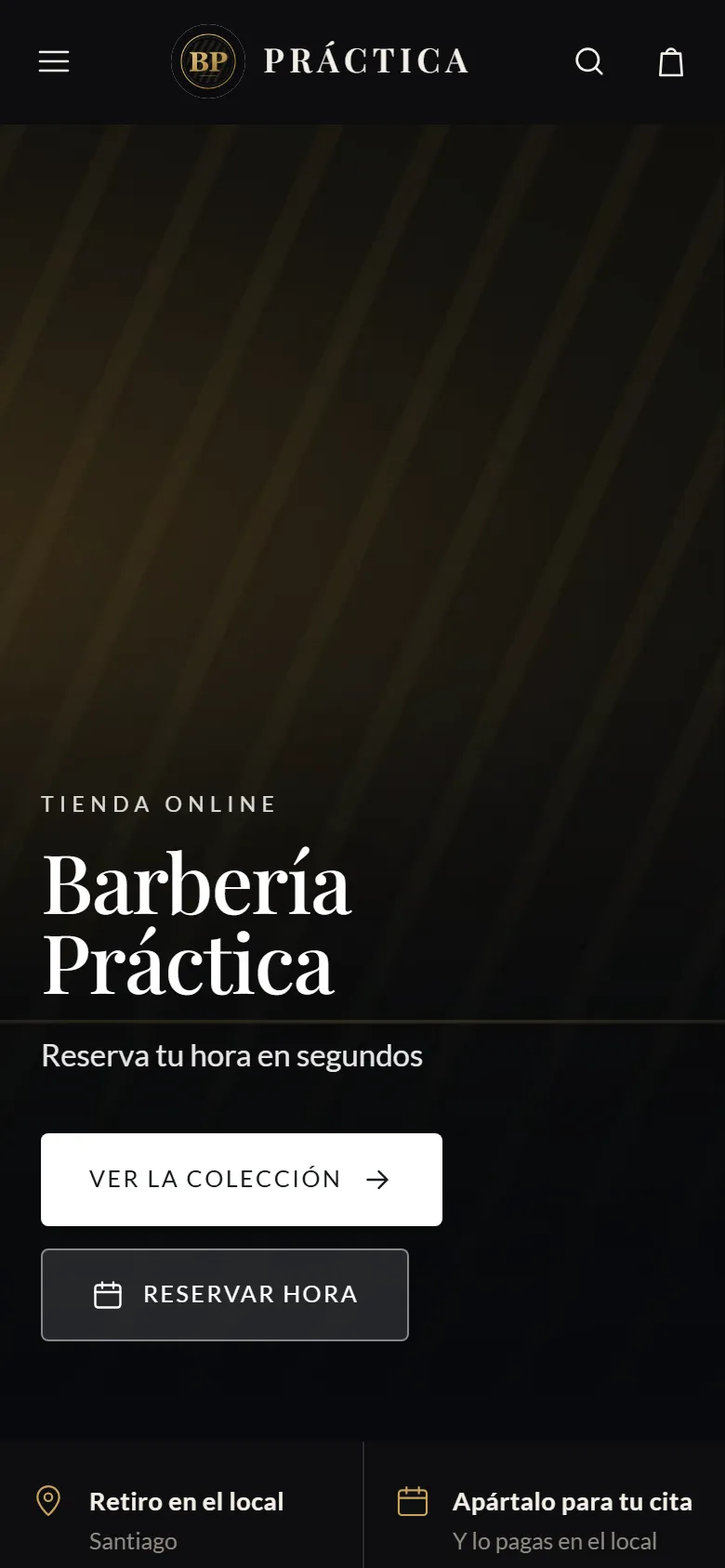 Portada de la tienda de una barbería