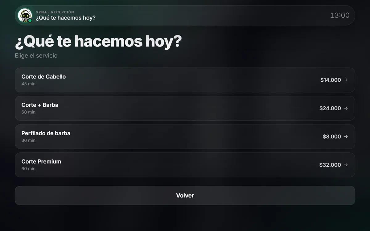 Tótem: elige el servicio