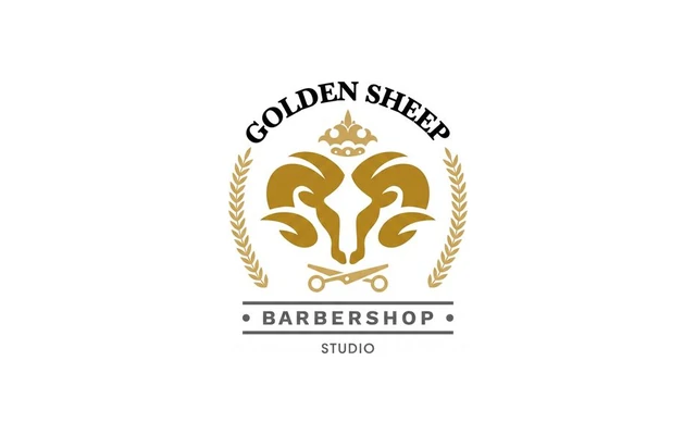Logo de Golden Sheep Barbershop Studio
